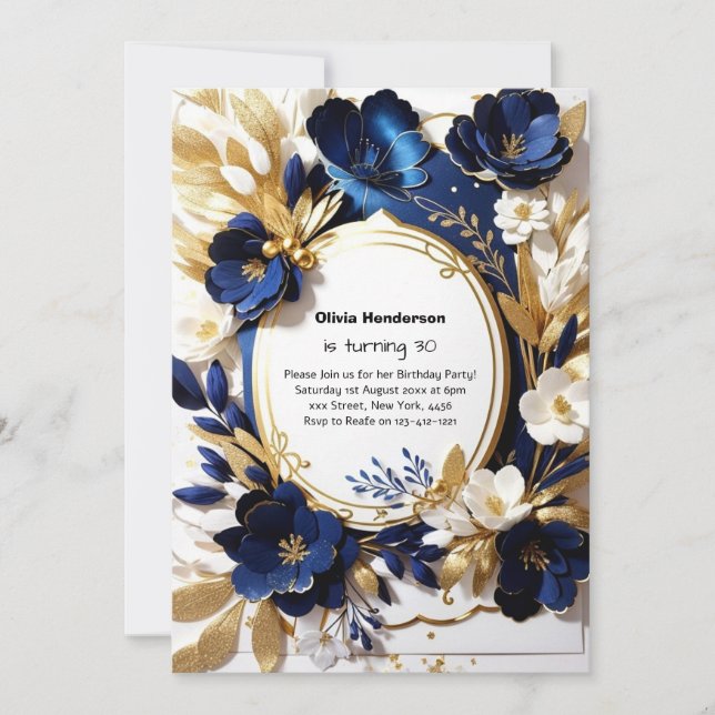 Custom 30. Geburtstagseinladung Einladung (Vorderseite)