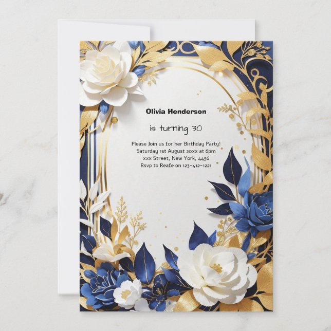 Custom 30. Geburtstagseinladung Einladung (Vorderseite)