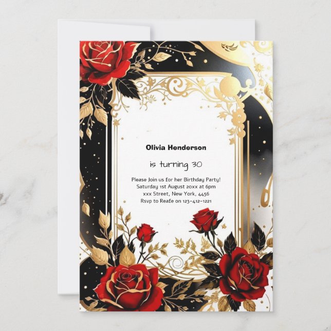 Custom 30. Geburtstagseinladung Einladung (Vorderseite)