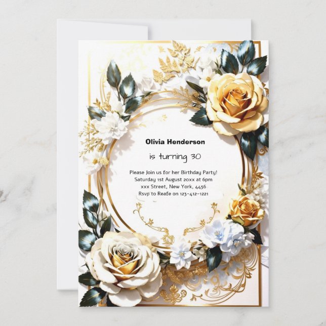 Custom 30. Geburtstagseinladung Einladung (Vorderseite)