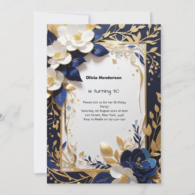 Custom 30. Geburtstagseinladung Einladung (Vorderseite)