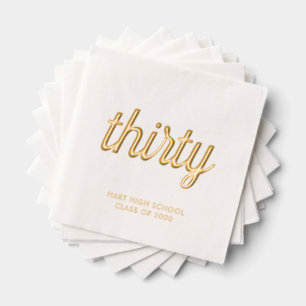 Custom 30. Wiedersehen Modern Gold Foil Napkins Servietten Mit Folie