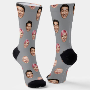 Custom 3 Face Foto - Funny Personalisiert Gift Socken