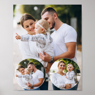 Custom 3 Family Foto Collage Poster