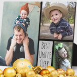 Custom 3 Foto Collage Best Uncle Ever Fotoplatte<br><div class="desc">Foto Collage Plaque mit besten Onkel je Typografie zu personalisieren mit 3 Bildern. Die Multi-Foto-Plakette ist ein einzigartiges Kehrengeschenk für den besonderen Onkel.</div>