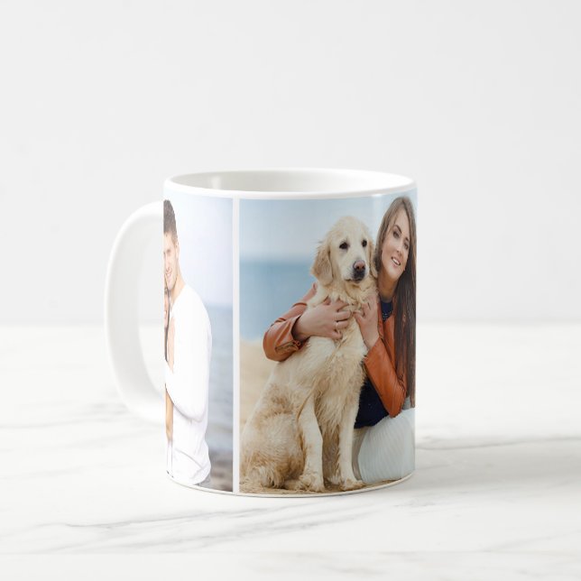 Custom 3 Foto Collage Classic White Tasse (Vorderseite Links)