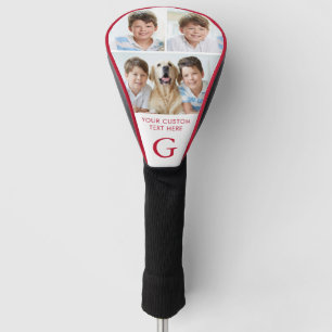 Custom 3 Foto Collage Mit Monogramm Red White Golf Headcover