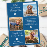Custom 3 Foto Collage Pet Dog Jahr in Überprüfung Feiertagskarte<br><div class="desc">Die neue Kollektion von Ferienkarten, die sich perfekt für Tierliebhaber und Haustierbesitzer eignet! Unsere "Pawsively Wonderful Year"-Karten zeigen Ihre wütenden Familienmitglieder auf niedliche, moderne und lustige Art und Weise. Diese Karten sind stilvoll und feierlich, mit einer Foto-Collage Ihrer Haustiere das ganze Jahr über. Unsere Karten sind so konzipiert, dass die...</div>