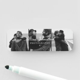Custom 3 Fotos moderne Skriptfotografie Namensschild