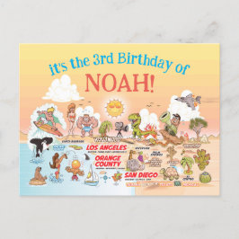 Custom 3. SoCal Geburtstag Einladungspostkarte