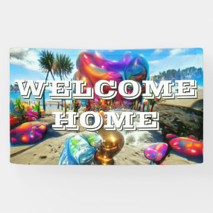 Custom 3' x 5' Welcome Zuhause Vinyl Banner - Pers