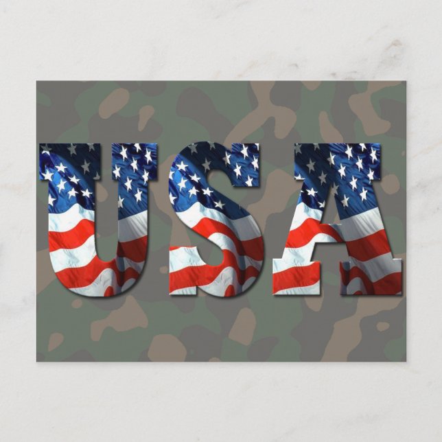 CUSTOM 3D USA Patriotic Postcards & Stationery Postkarte (Vorderseite)