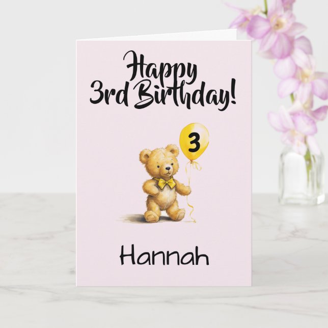 Custom 3rd Birthday Congratulations, Personalized Karte (Orchidee)