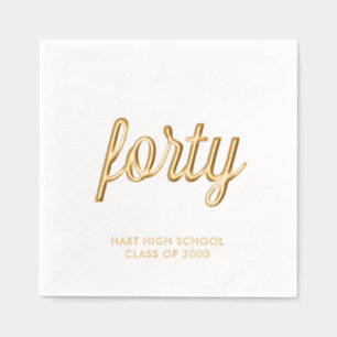 Custom 40. Wiedersehen Modern Gold Foil Napkins Servietten Mit Folie