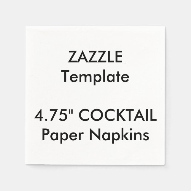 Custom 4.75" COCKTAIL Disposable Paper Napkins Serviette (Vorderseite)