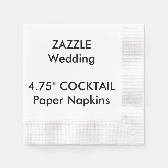 Custom 4.75" COCKTAIL Disposable Paper Napkins Serviette (Vorderseite)