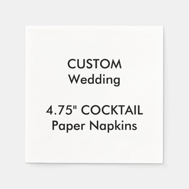 Custom 4.75" COCKTAIL Disposable Paper Napkins Serviette (Vorderseite)