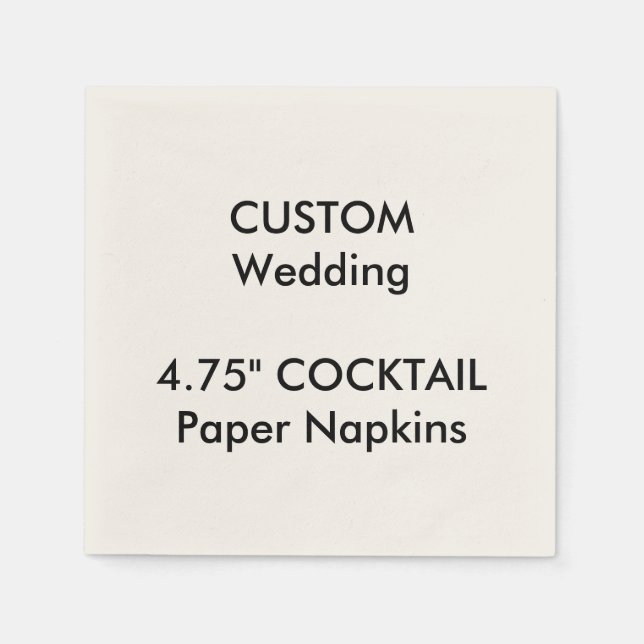 Custom 4.75" COCKTAIL Disposable Paper Napkins Serviette (Vorderseite)
