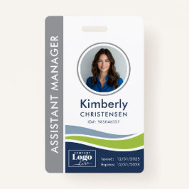 Custom 4 Color Modern Corporate Employee ID Badge Ausweis