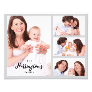 Custom 4 Family Photos Collage Rectangle Frame Fotodruck