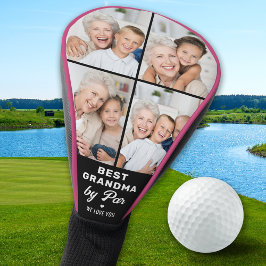 Custom 4 Foto Collage BEST GRANDMA BY PAR Golf Headcover