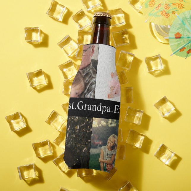 Custom 4 Foto Collage Beste Opa je Flaschenkühler (In Situ Sommer)