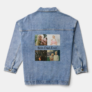 Custom 4 Foto Collage Bester Vater je Jeansjacke