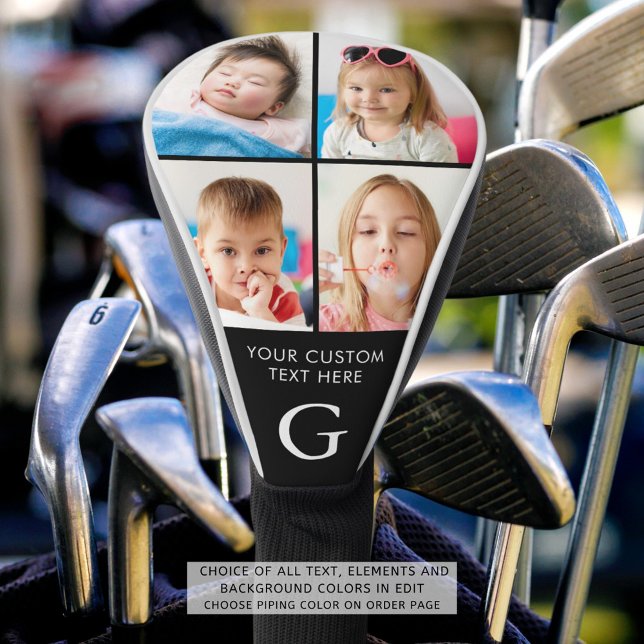 Custom 4 Foto Collage Mit Monogramm Golf Head Cove Golf Headcover (Von Creator hochgeladen)