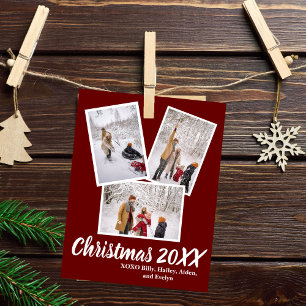 Custom 4 Foto Frohe Weihnachtsfamilie Gruß Feiertagskarte