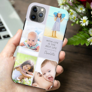 Custom 4 Foto Mama Life is Best Life Lilac Case-Mate iPhone Hülle