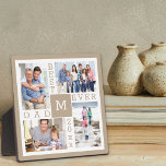Custom 4 FotoCollage Bester Vater je Beige & Weiß Fotoplatte<br><div class="desc">Custom Foto Plaque mit 4 Foto Collage für den Besten Vater Ever. Die Vorlage ist Set für Sie bereit, um 4 Ihrer Lieblings-Fotos, das Jahr und die erste. Ein großartiges Geschenk für den Tag des Vaters, einen Geburtstag oder als Beibehaltung einer Veranstaltung oder persönlichen Leistung. Das Design ist in einer...</div>