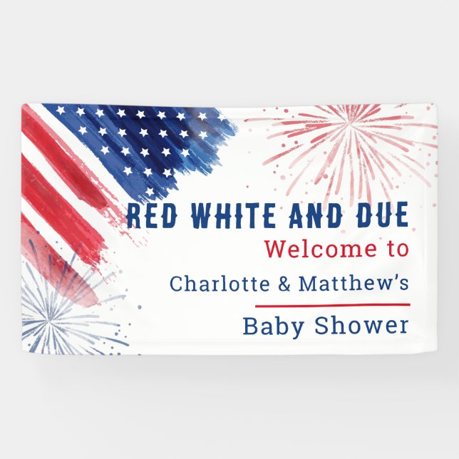 Custom 4. Juli Baby Duwer Red White Blue Banner (Horizontal)