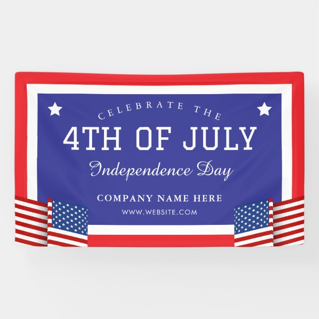 Custom 4. Juli USA Flag Theme Business Banner (Horizontal)