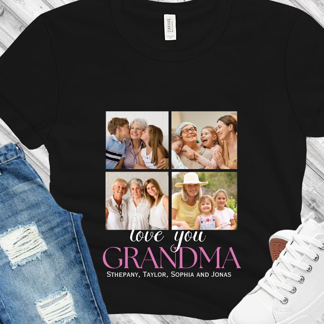 Custom 4 Photo Collage for Grandma - Gift T-Shirt (Von Creator hochgeladen)