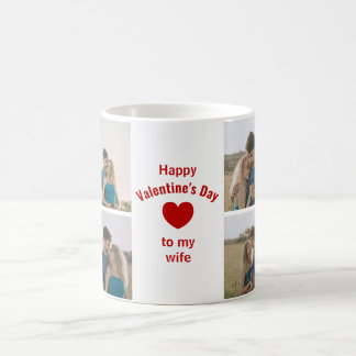 Custom 4 Photos Happy Valentine's Day to Kaffeetasse