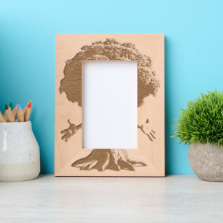 Custom 4" x 6" Portrait, FrameStyle: natürlich Geätzte Rahmen