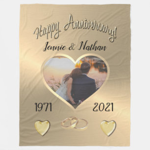 Custom 50. Hochzeitstag Foto Blanket Fleecedecke