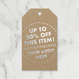 Custom 50% OFF Bulk Buy Discount Kraft Silver Geschenkanhänger