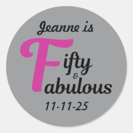 Custom 50 und Fabulous Happy 50 Geburtstag Runder Aufkleber