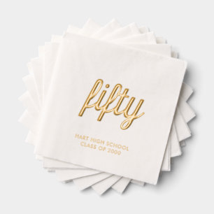 Custom 50. Wiedersehen Modern Gold Foil Napkins Servietten Mit Folie