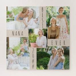 Custom 5 Foto Collage Best Nana Ever Square Puzzle