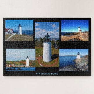 Custom 5 Foto Collage New England Leuchttürme Puzzle