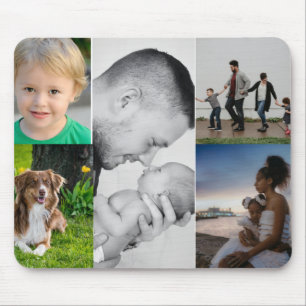 Custom 5 Foto Collage Personalisiert Mousepad