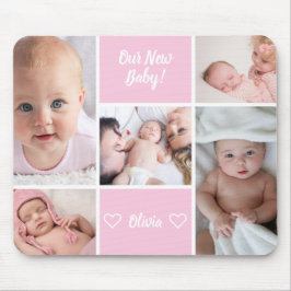 Custom 5 Foto von New Baby Girl Pink Mousepad