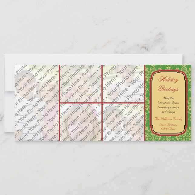 Custom 5 Foto Weihnachtskarte Feiertagskarte (Vorderseite)