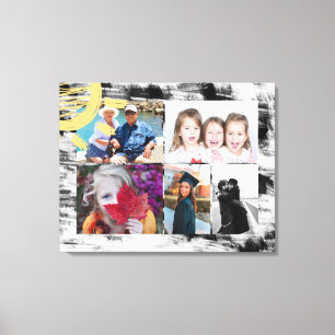 Custom 5 Fotos Schwarz/Weiß Abstrakt Leinwanddruck