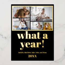 Custom 5 Fotos Typografie Foliday Postkarte