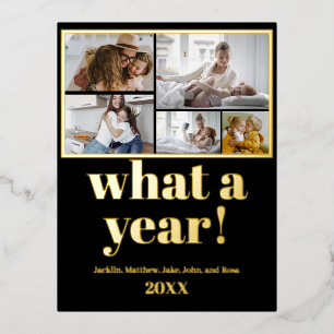 Custom 5 Fotos Typografie Foliday Postkarte