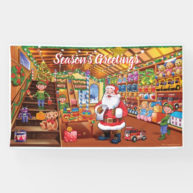 Custom 5' x 3' Christmas Vinyl Banner Santa (Horizontal)