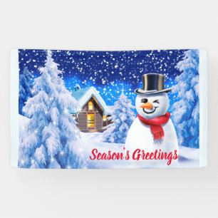 Custom 5' x 3' Christmas Vinyl Banner Snow-Szene